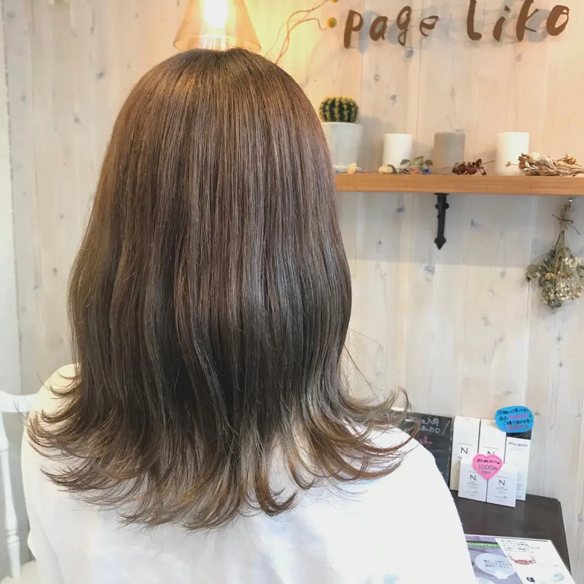 セミロング カラー ベージュカラー ブロンド ブロンドベージュ 透明感カラー/ 寺田千雅子のヘアスタイル