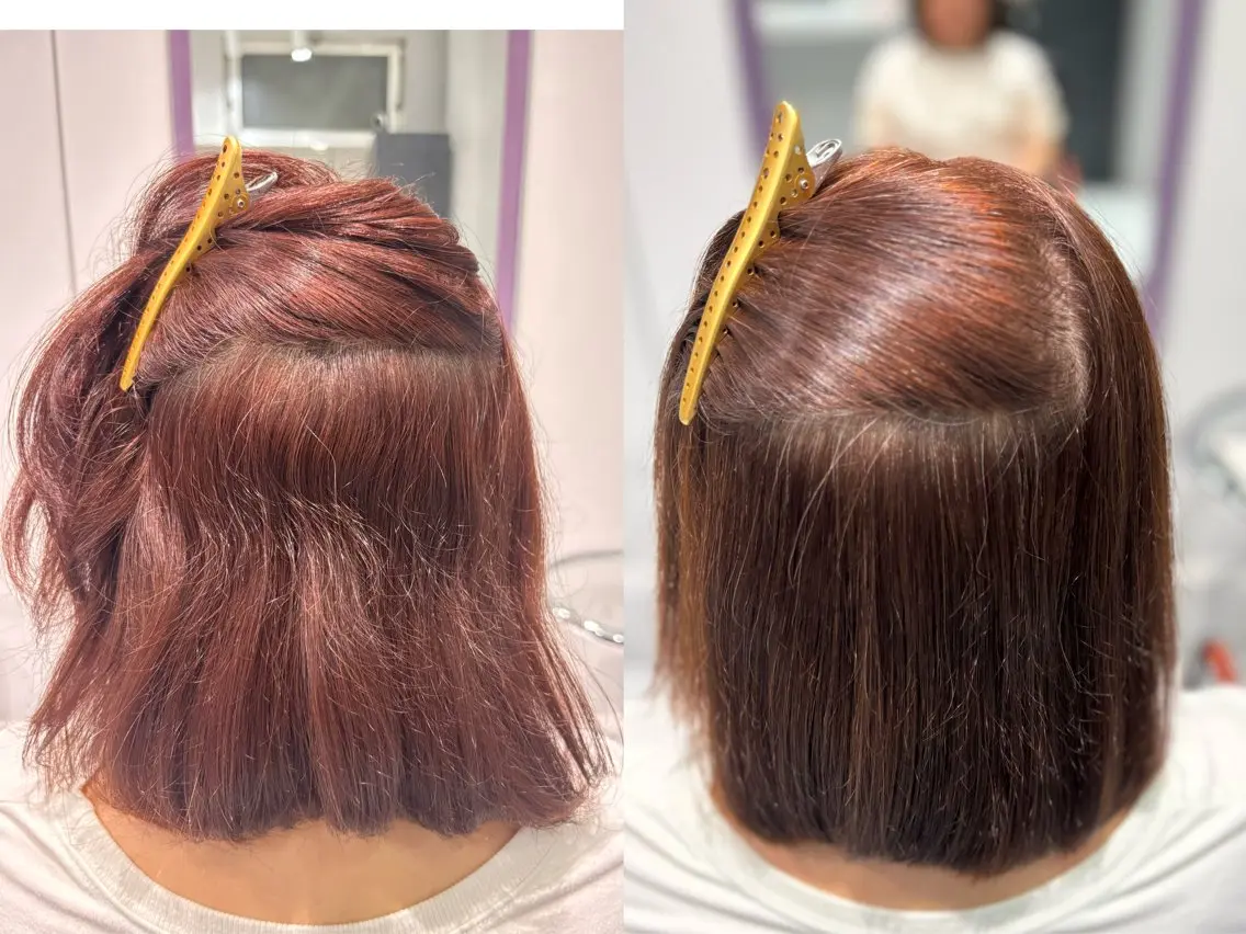 ショート 縮毛矯正 トリートメント 透明感ツヤカラー/ 縮毛矯正/静岡のヘアスタイル