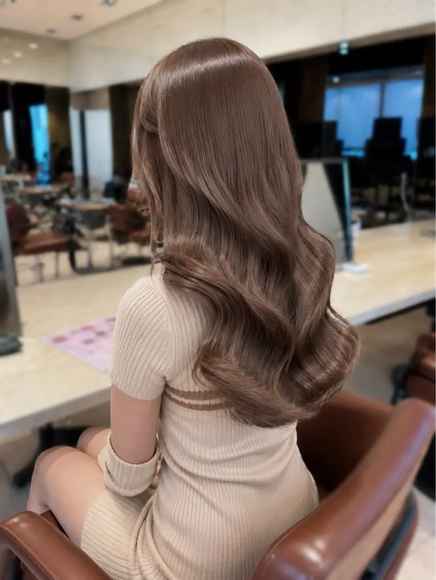 ロング カラー ヘアカラー トリートメント みこ🌙艶カラー/ ブラウン/ベージュのヘアスタイル