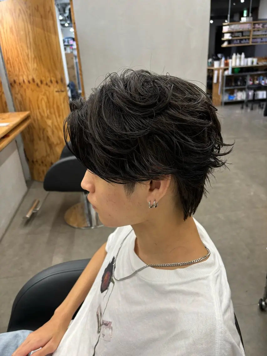 ミディアム パーマ メンズ カット パーマ トリートメント メンズ支持率NO.1 マサキのヘアスタイル