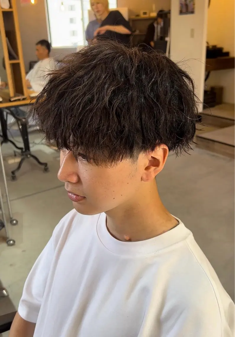 ミディアム パーマ メンズ 東林間No.1👑 メンズパーマ職人のヘアスタイル