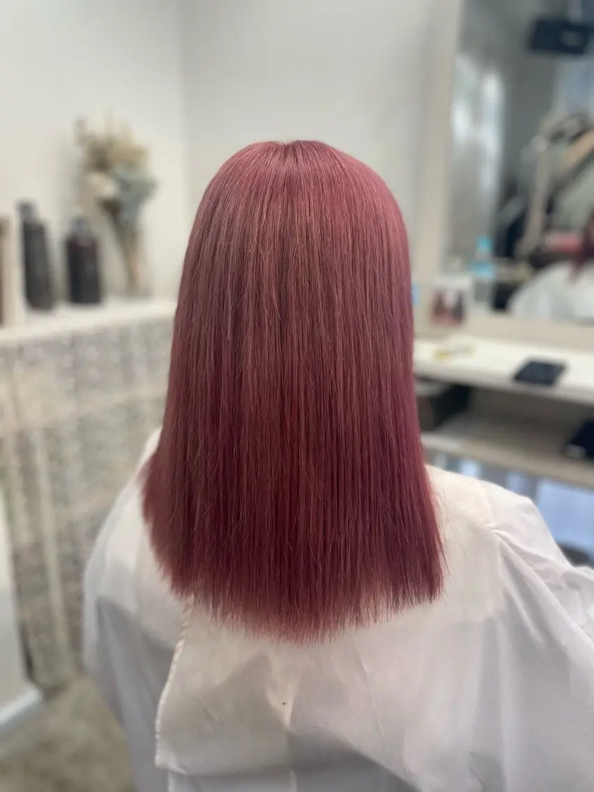 ミディアム カラー ヘアカラー ヘアセット 韓国ヘア🤍髪質改善 🇰🇷AKANEのヘアスタイル