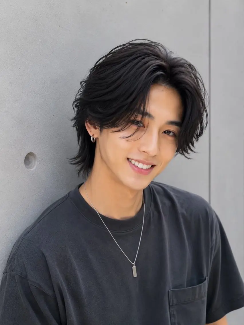 パーマ メンズ カット パーマ 宇梶 千愛のヘアスタイル