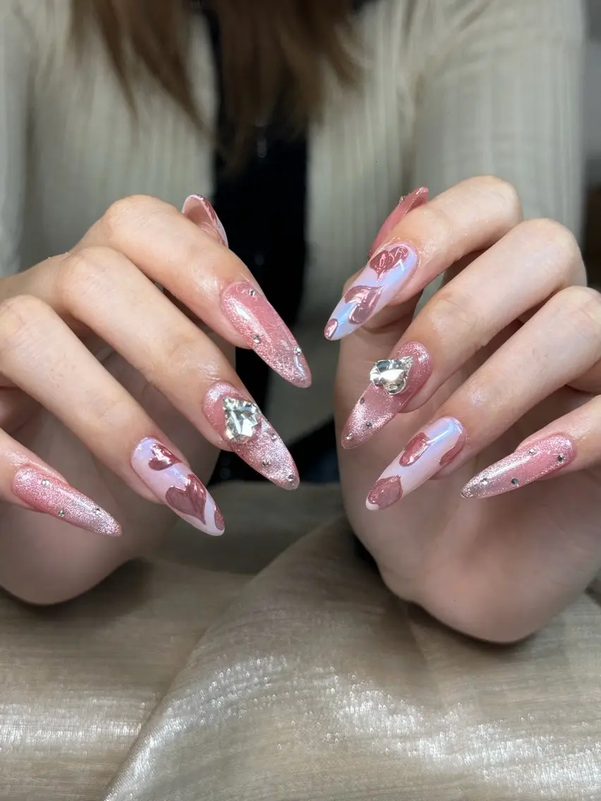 ネイル オーロラネイル ブルー チークネイル フットネイル フレンチネイル ハンドネイル GIN NAILのネイルデザイン