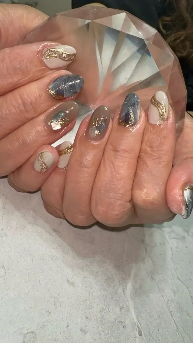 ネイル 大理石ネイル(マーブル) ハンドネイル with nail.のネイルデザイン