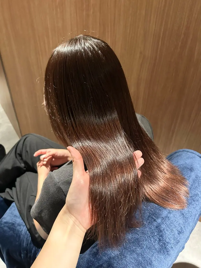 【✨お悩みに合わせたホームケア付✨】オーガニックカラー+髪質改善成分配合&中間トリートメント込みの写真