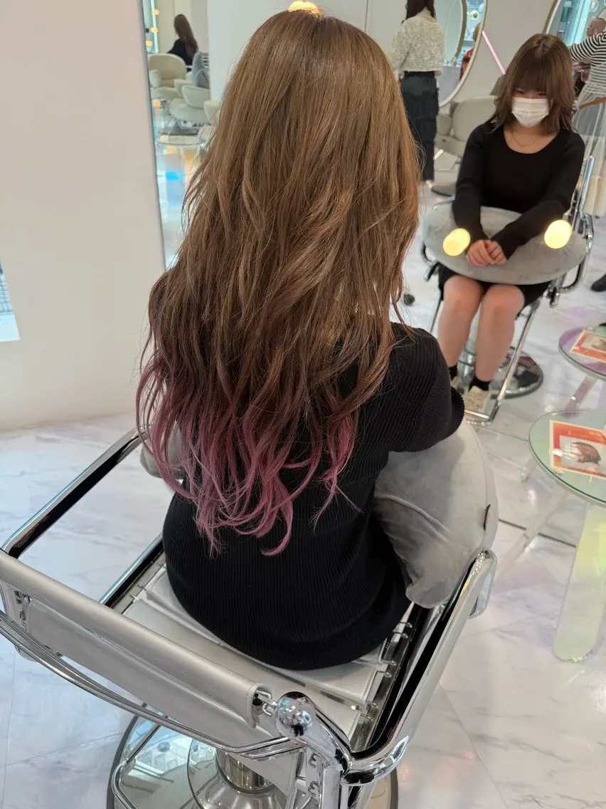 ロング カラー ベージュカラー グラデーションカラー ピンクカラー 🌟TOSHI/透明 感カラー/ショートのヘアスタイル