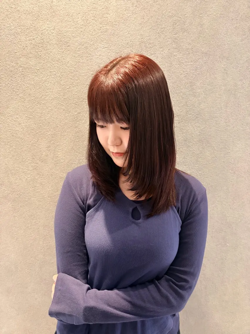 セミロング カラー ヘアカラー トリートメント 木村 友泉のヘアスタイル