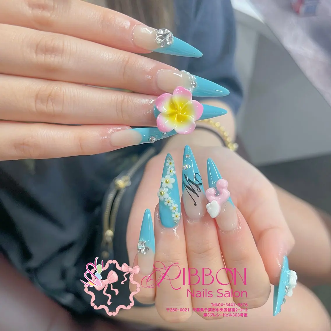 ネイル フレンチネイル ジェルネイル マグネットネイル 持ち込み ニュアンスネイル ハンドネイル Ribbonnail salonのネイルデザイン