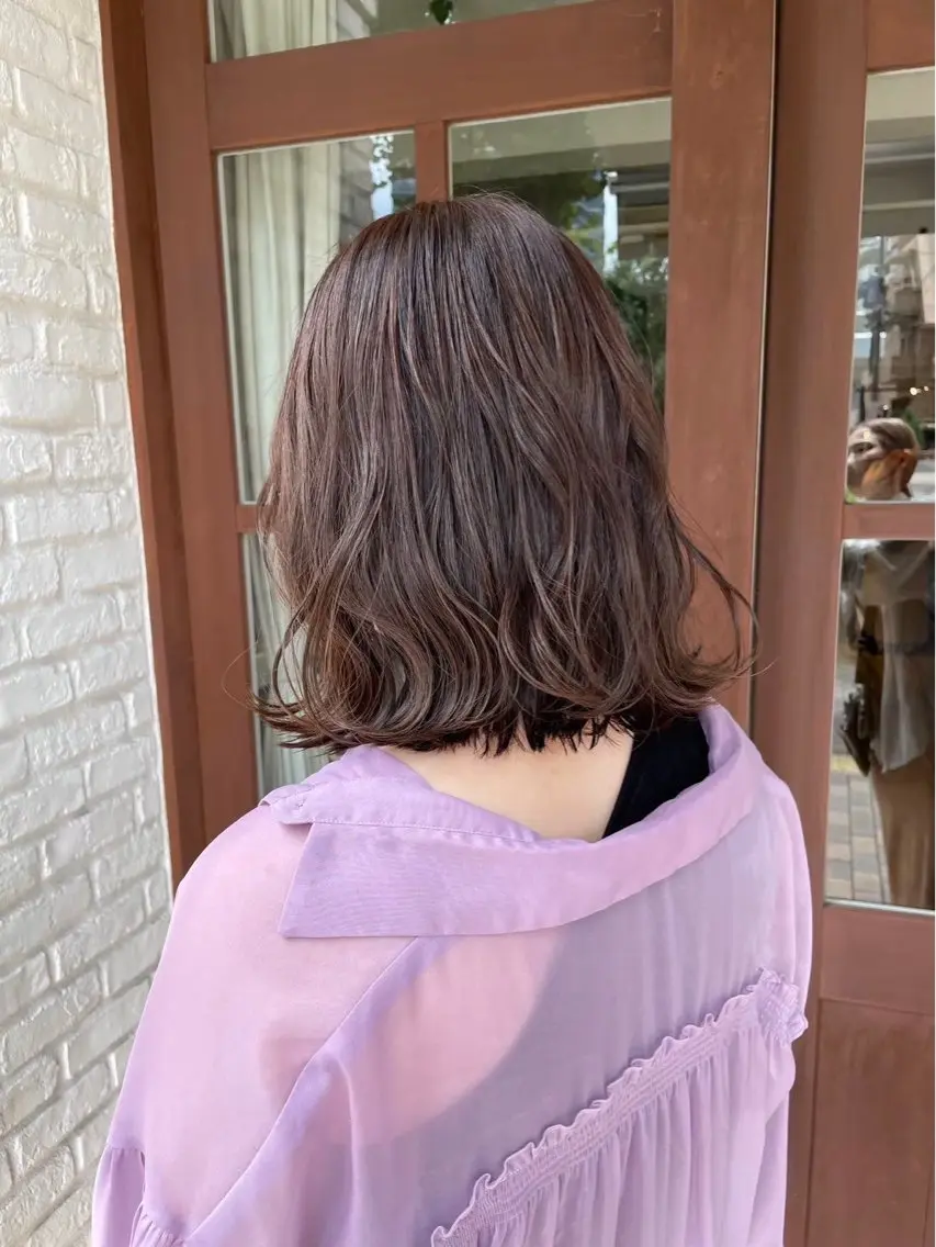 ミディアム カラー ヘアカラー qpulaあいみ 透明感カラーのヘアスタイル