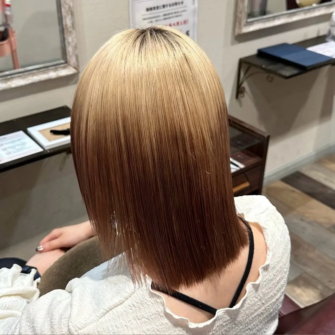 ミディアム カラー 縮毛矯正 トリートメント 柔らかいbeige ¦韓国¦🩰マユ🩰のヘアスタイル