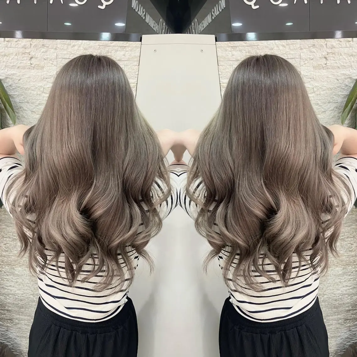 セミロング カット ヘアカラー トリートメント Y Uのヘアスタイル