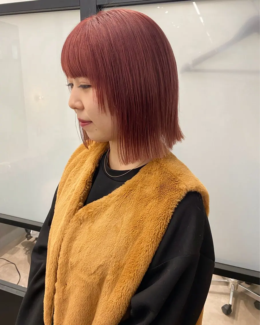 ミディアム カラー ブリーチ rina 🩶透明感カラーのヘアスタイル