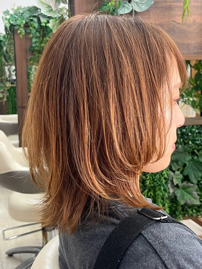 ミディアム レイヤーカット ウルフカット カット 石川 尚斗のヘアスタイル