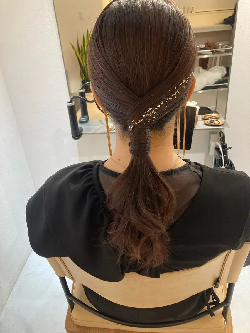 セミロング ヘアセット ✨色持ちの良い艶 カラー✨蟹江真世のヘアスタイル
