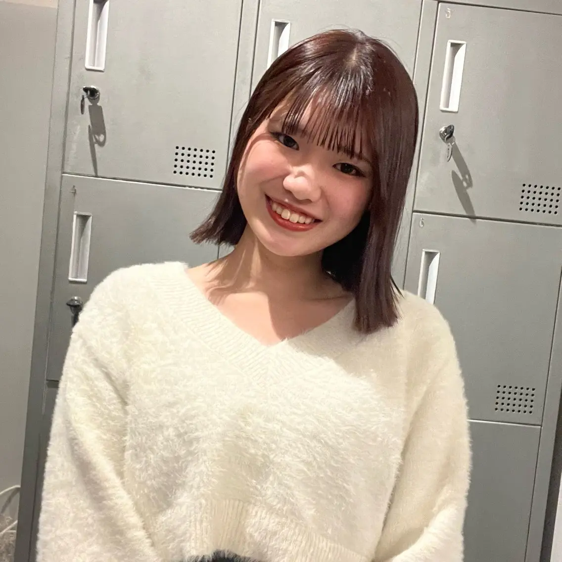 ミディアム カラー 切りっぱなしボブ ブラウンカラー ボブ 髪質改善 ヘアカラー 顔周り/ガーリー /ヘアメ/あつはのヘアスタイル