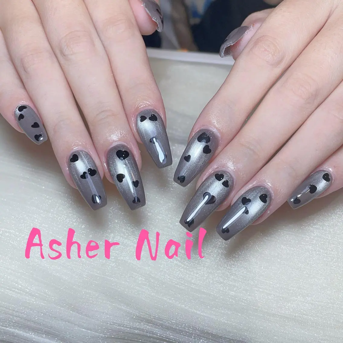 ネイル キラキラネイル 韓国ネイル マグネットネイル マットネイル 持ち込み ハンドネイル ハンドケア Asher-HIKA 🌞のネイルデザイン