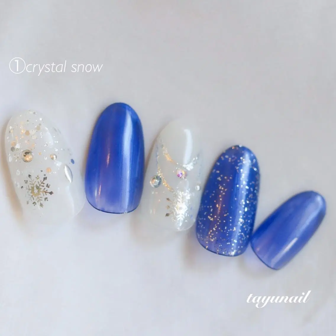 ネイル アートネイル ブルー フットネイル ジェルネイル キラキラネイル ネイルサロン 【たゆnail】のネイルデザイン