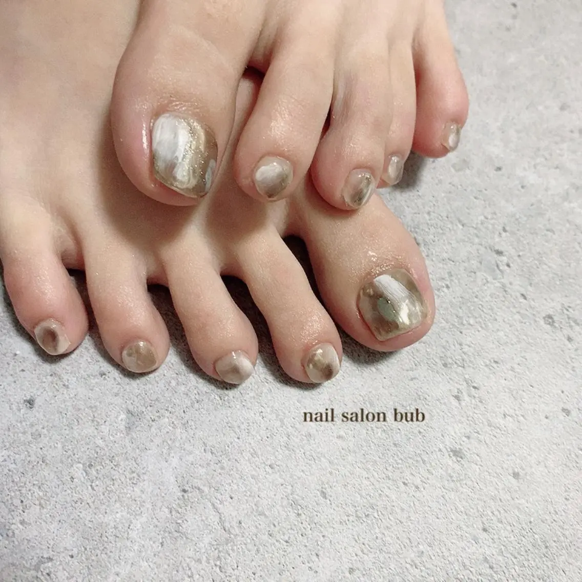 ネイル フットネイル ニュアンスネイル 植草 志帆のネイルデザイン