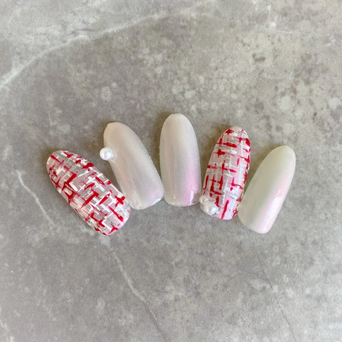 ネイル ツイードネイル muguet🎀 chikaのネイルデザイン