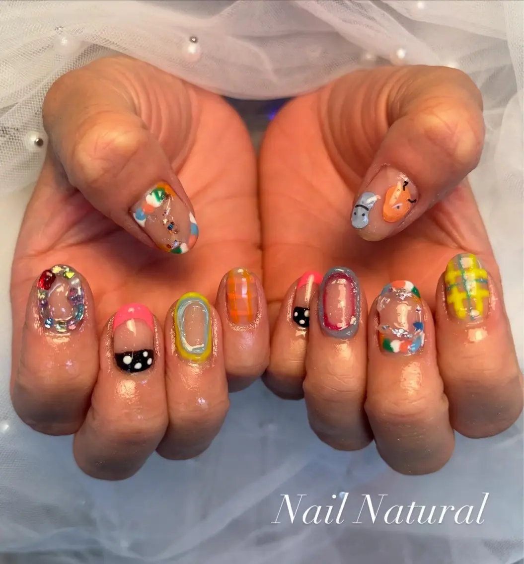 ネイル フラッシュネイル フットネイル フレンチネイル ジェルネイル ガラスフレンチ ハンドネイル Nail salon Natulalのネイルデザイン