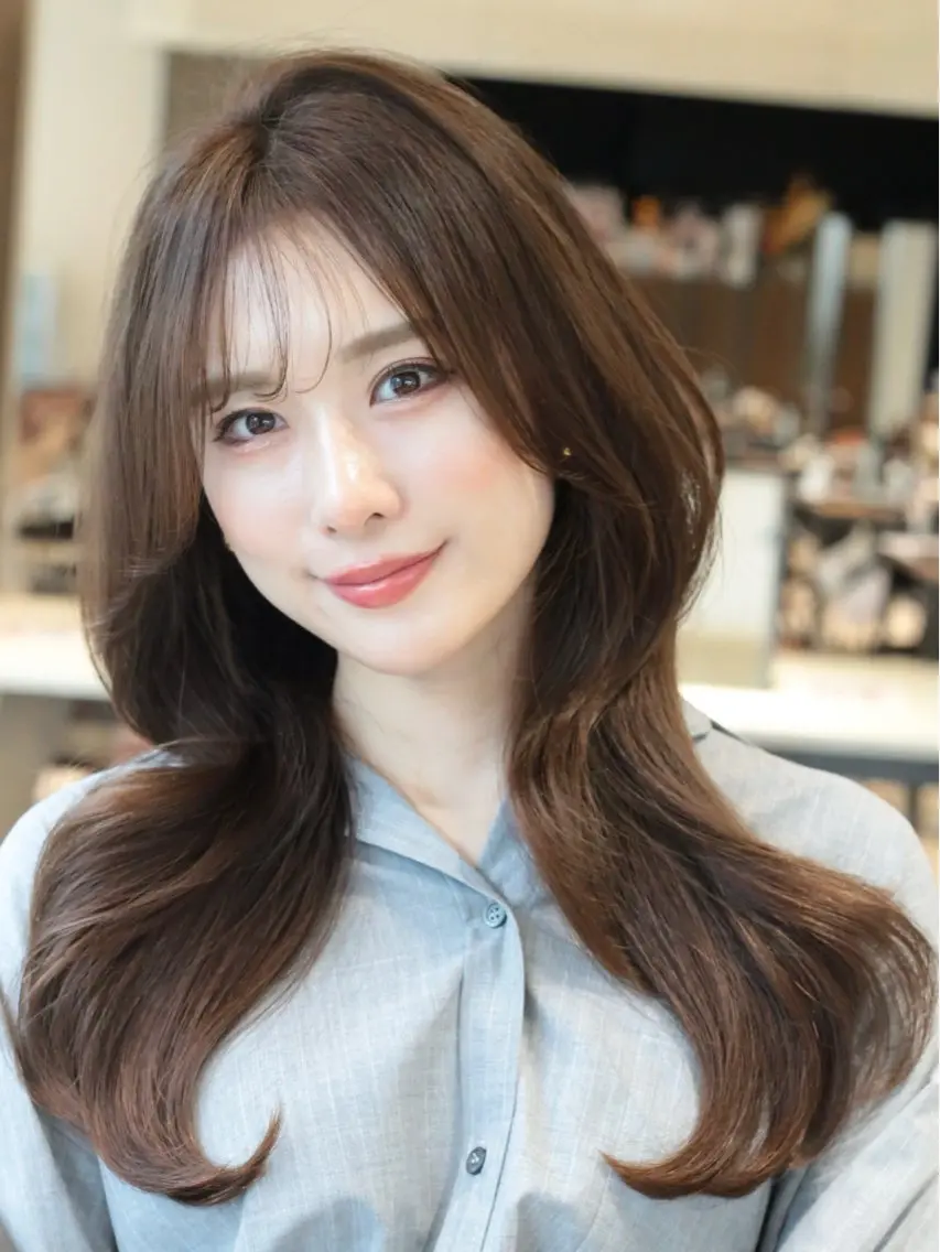 ロング カラー 韓国風ヘア カット ヘアカラー トリートメント 髙木美緒🌿 レイヤー/アレンジのヘアスタイル