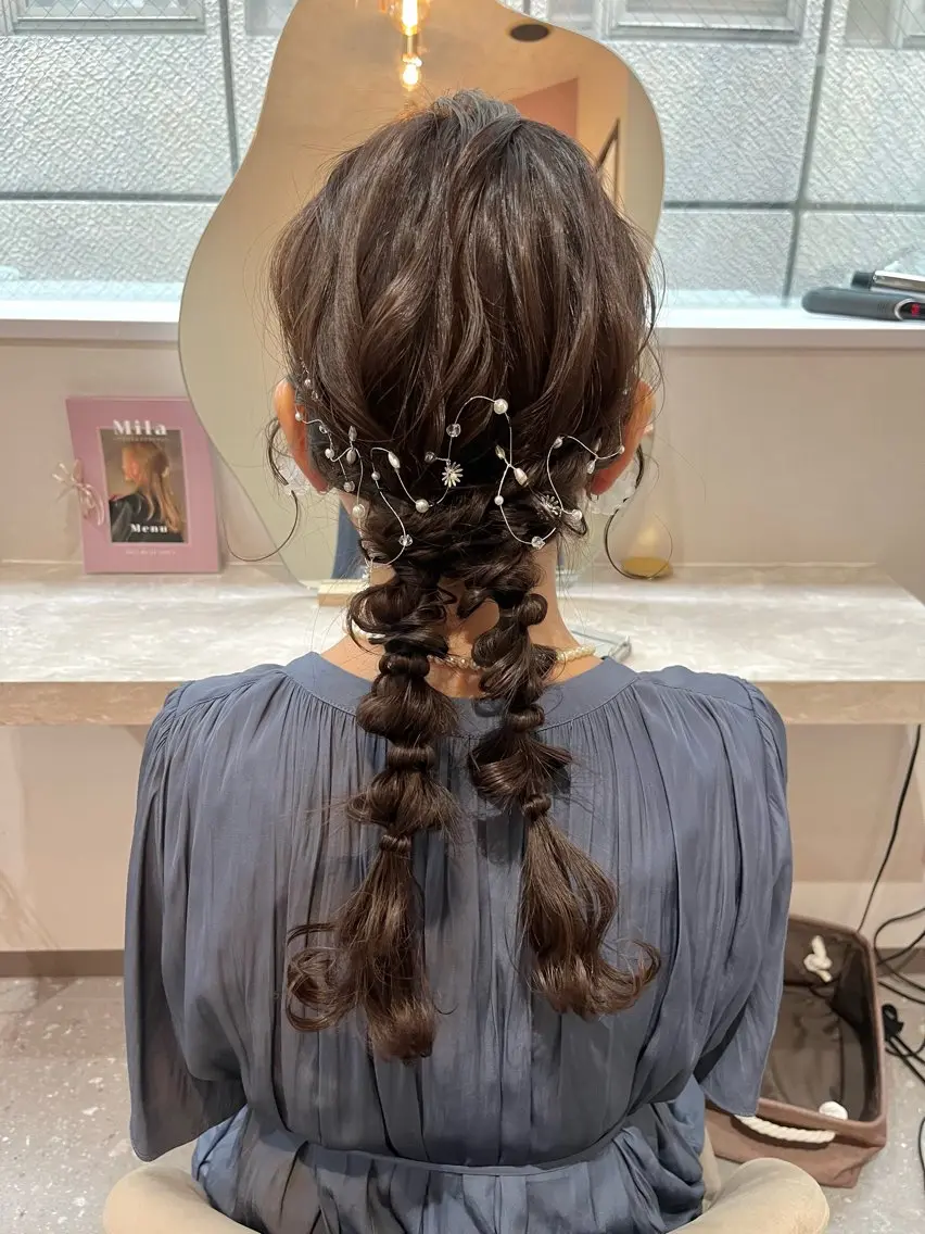 ロング ヘアアレンジ ヘアセット Mila Akariのヘアスタイル