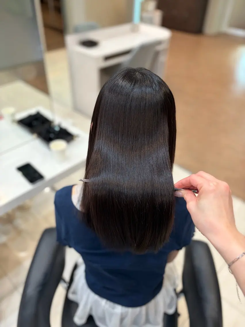 ミディアム 縮毛矯正 トリートメント sakura / Blan ⟡.·のヘアスタイル