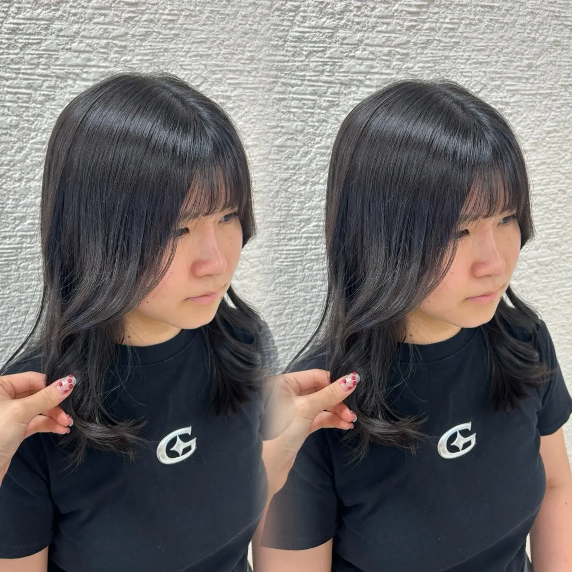 ロング カラー ヘアカラー トリートメント ヘアセット ベージュ/つや髪/ レイヤー／ゆいなのヘアスタイル