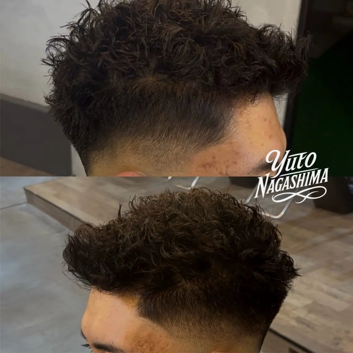 ショート パーマ メンズ カット パーマ 海外風メンズ🇺🇸 💈N.Yuto💈のヘアスタイル
