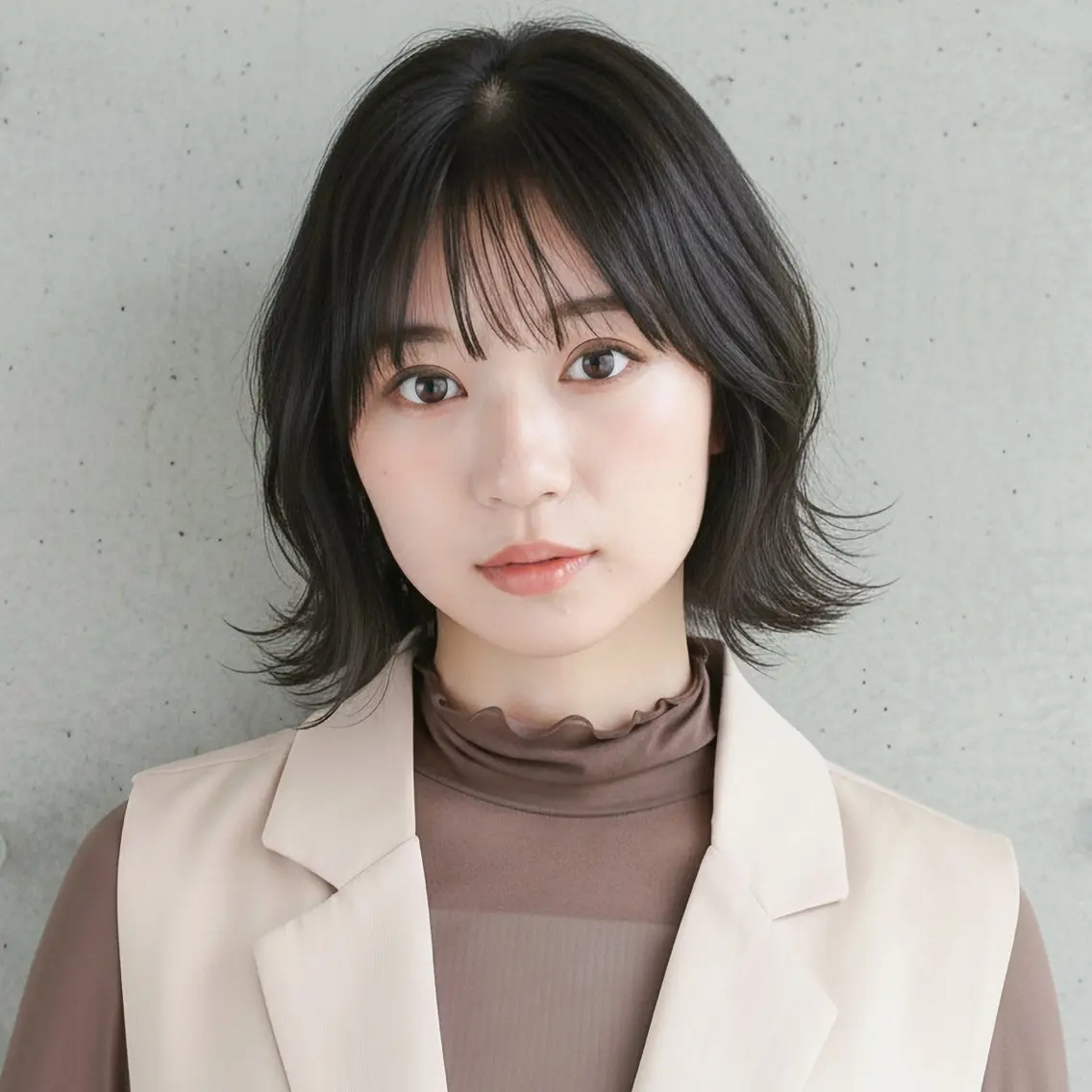 ミディアム カット ヘアカラー ハッシュカット 田窪珠妃のヘアスタイル