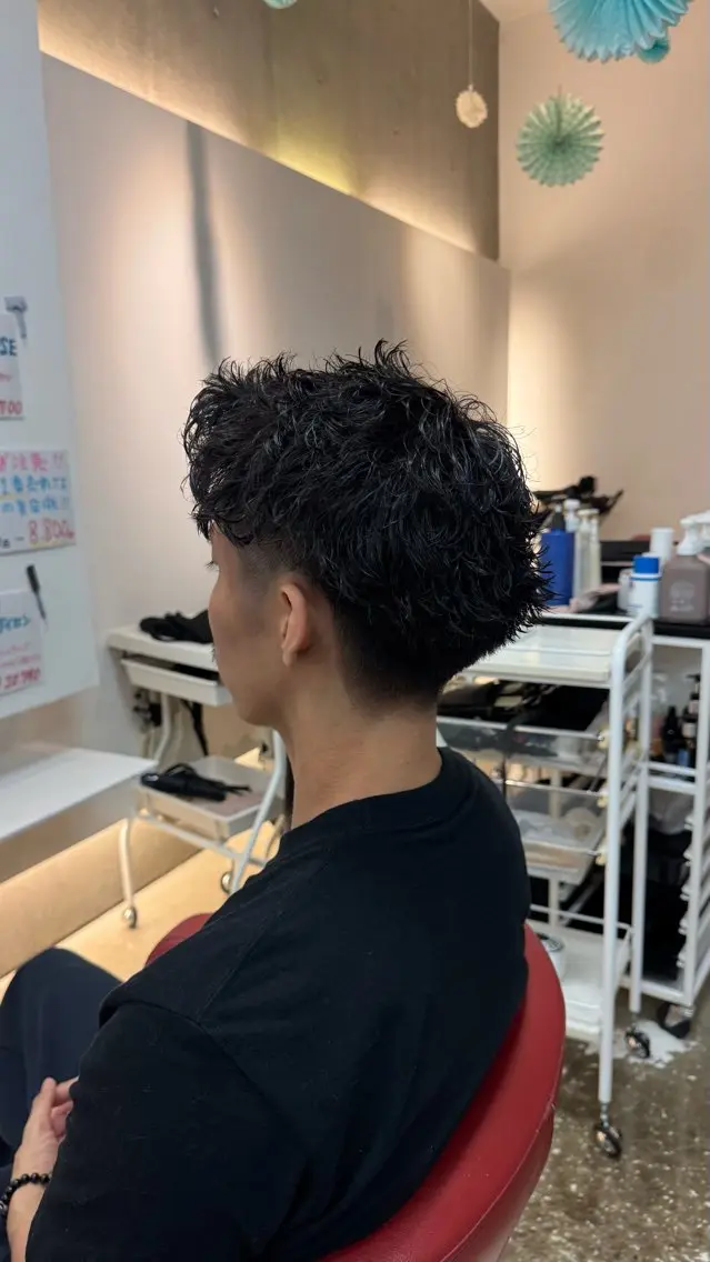 パーマ メンズ 池上 龍のヘアスタイル