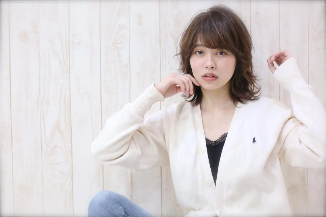 ミディアム カラー パーマ ウルフカット カット ヘアカラー トリートメント 髪質改善/縮毛矯正/ ボブ/槌矢圭悟のヘアスタイル