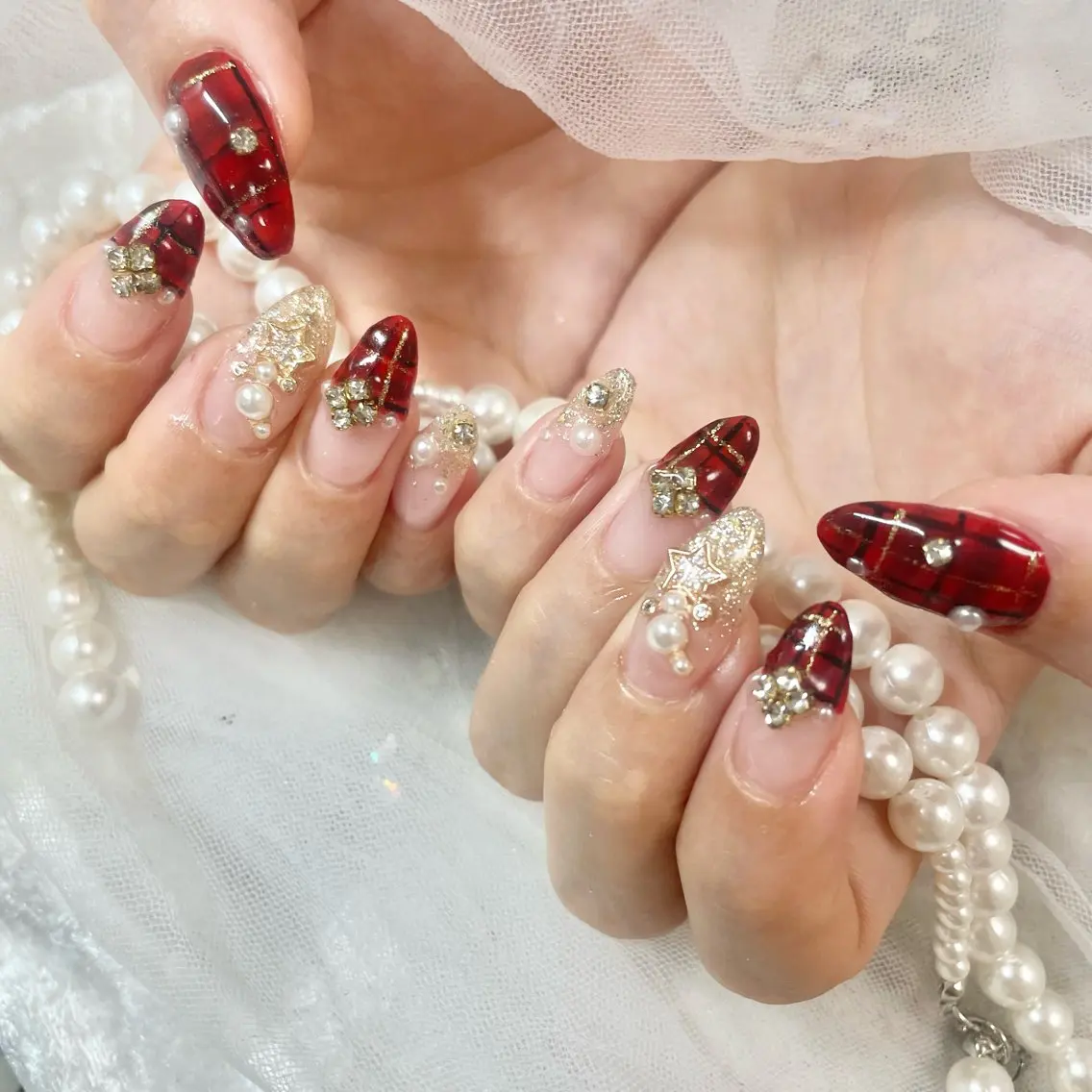 ネイル 冬ネイル クリスマス ハンドネイル 🎀AYAKO 🎀中韓ネイルのネイルデザイン