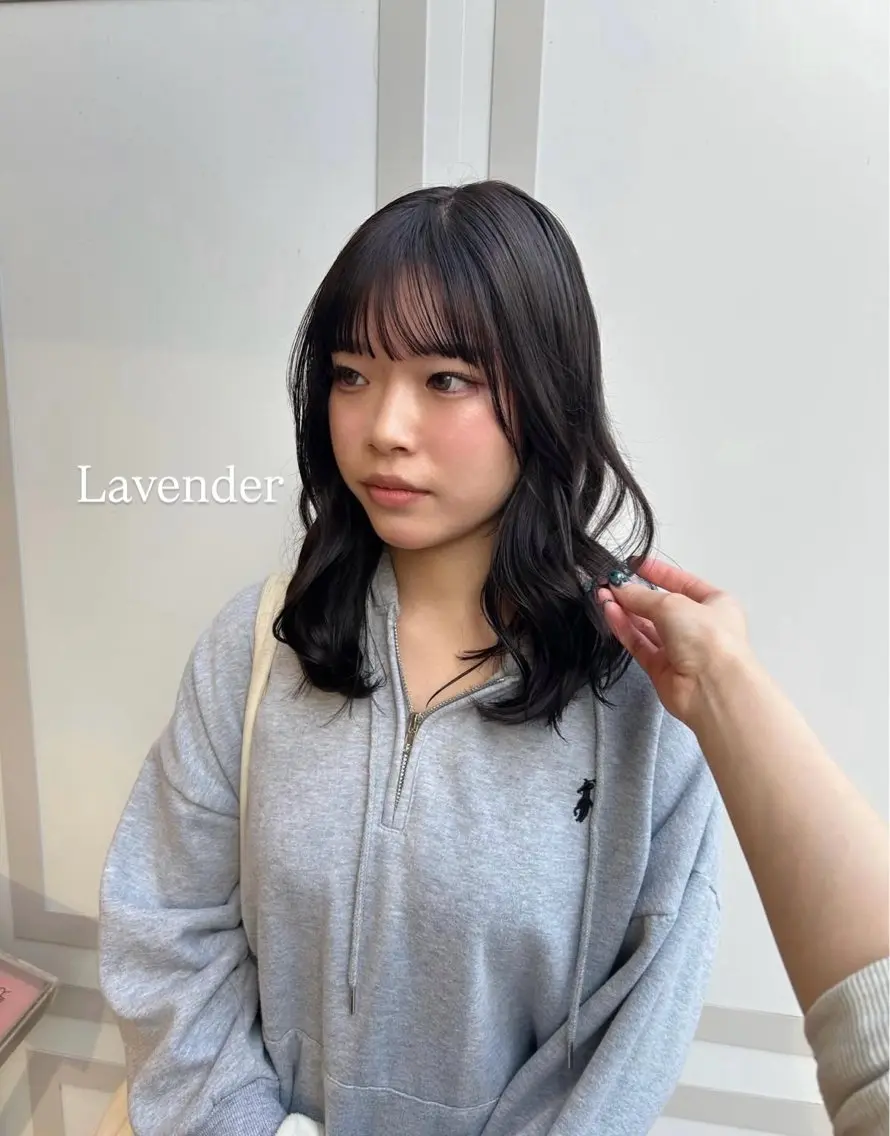 ミディアム ヘアカラー ありむらもえ/ 透明感カラーのヘアスタイル