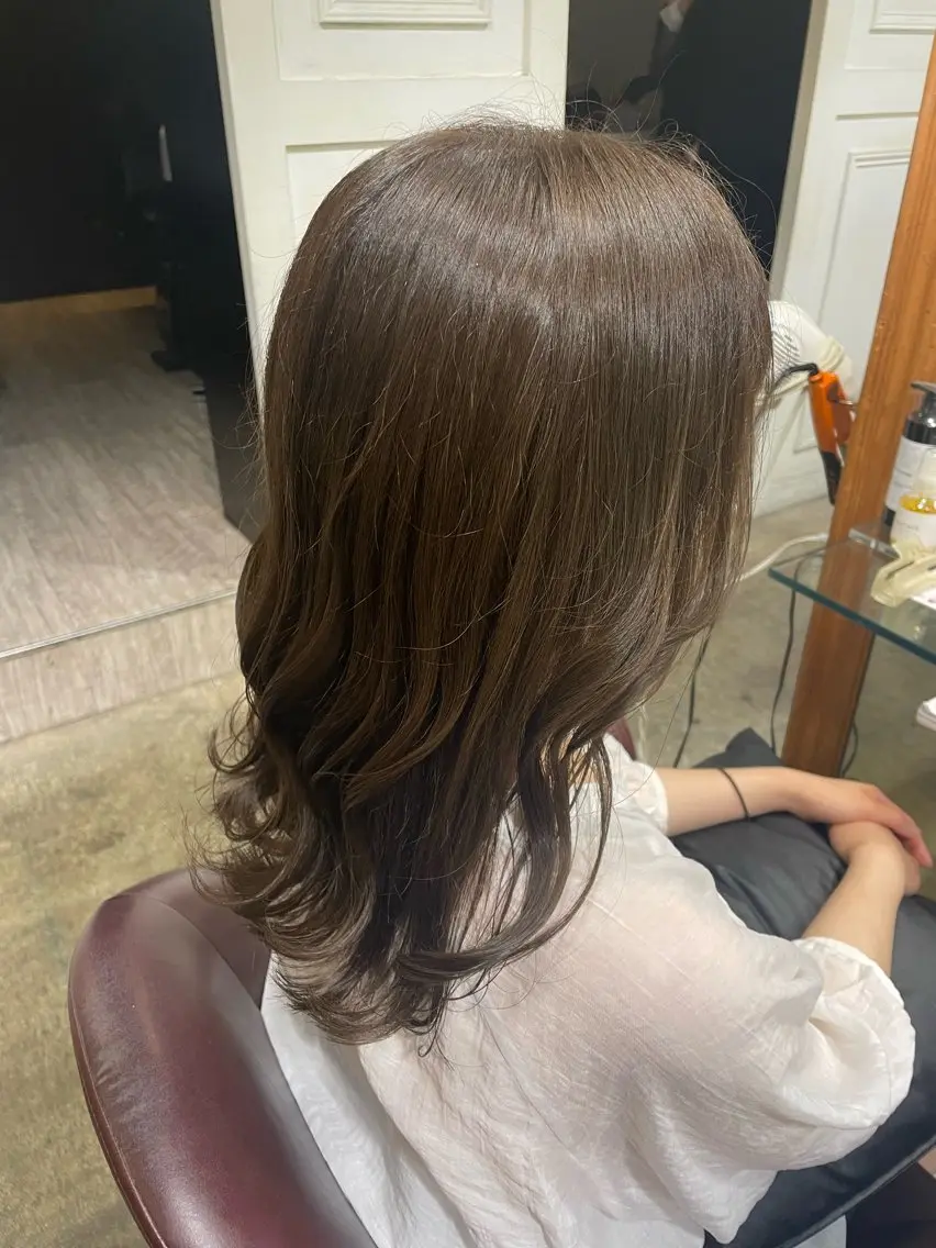 セミロング カラー ゆず .🎀のヘアスタイル