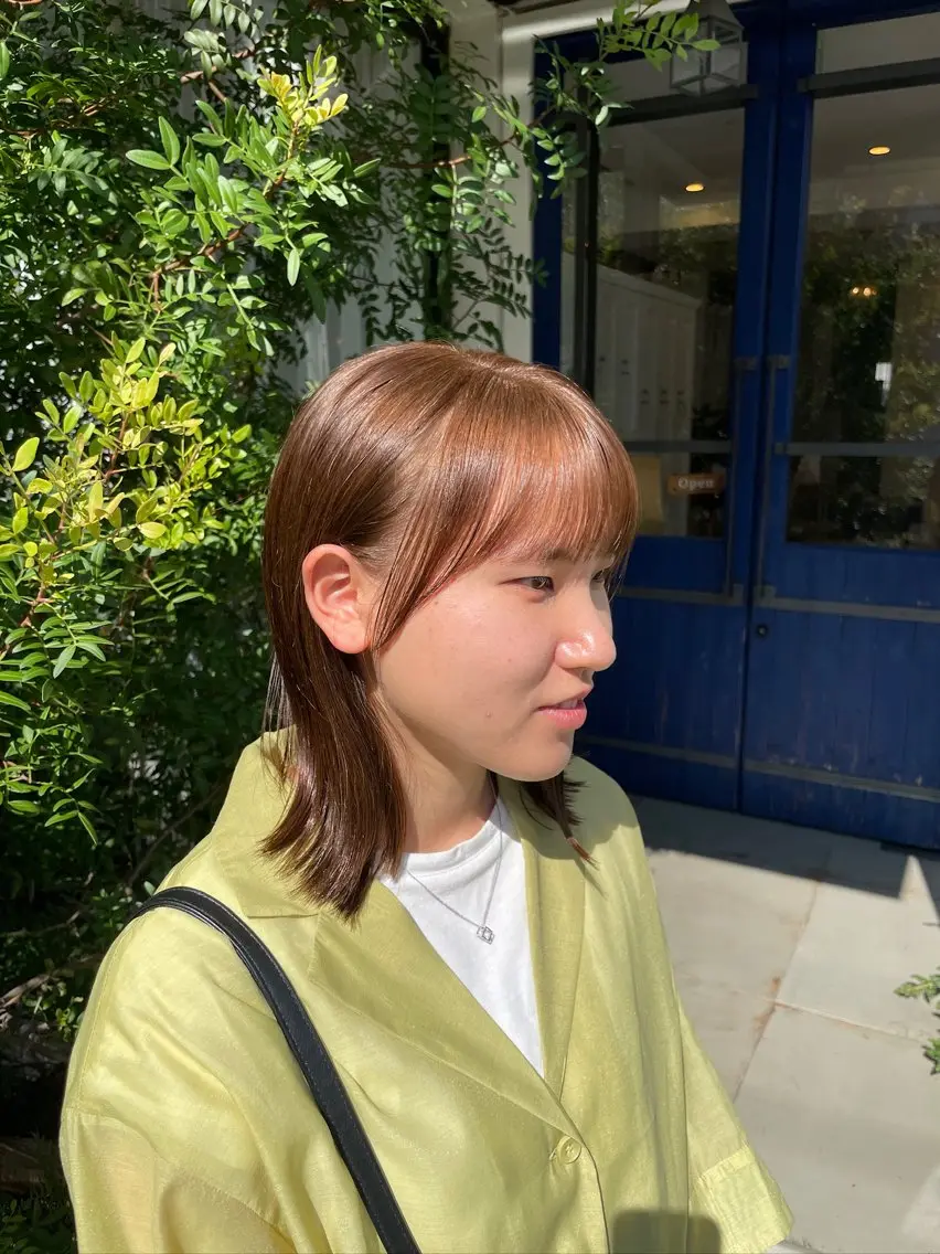 セミロング カラー ベージュカラー ブリーチ 増田 ルナのヘアスタイル