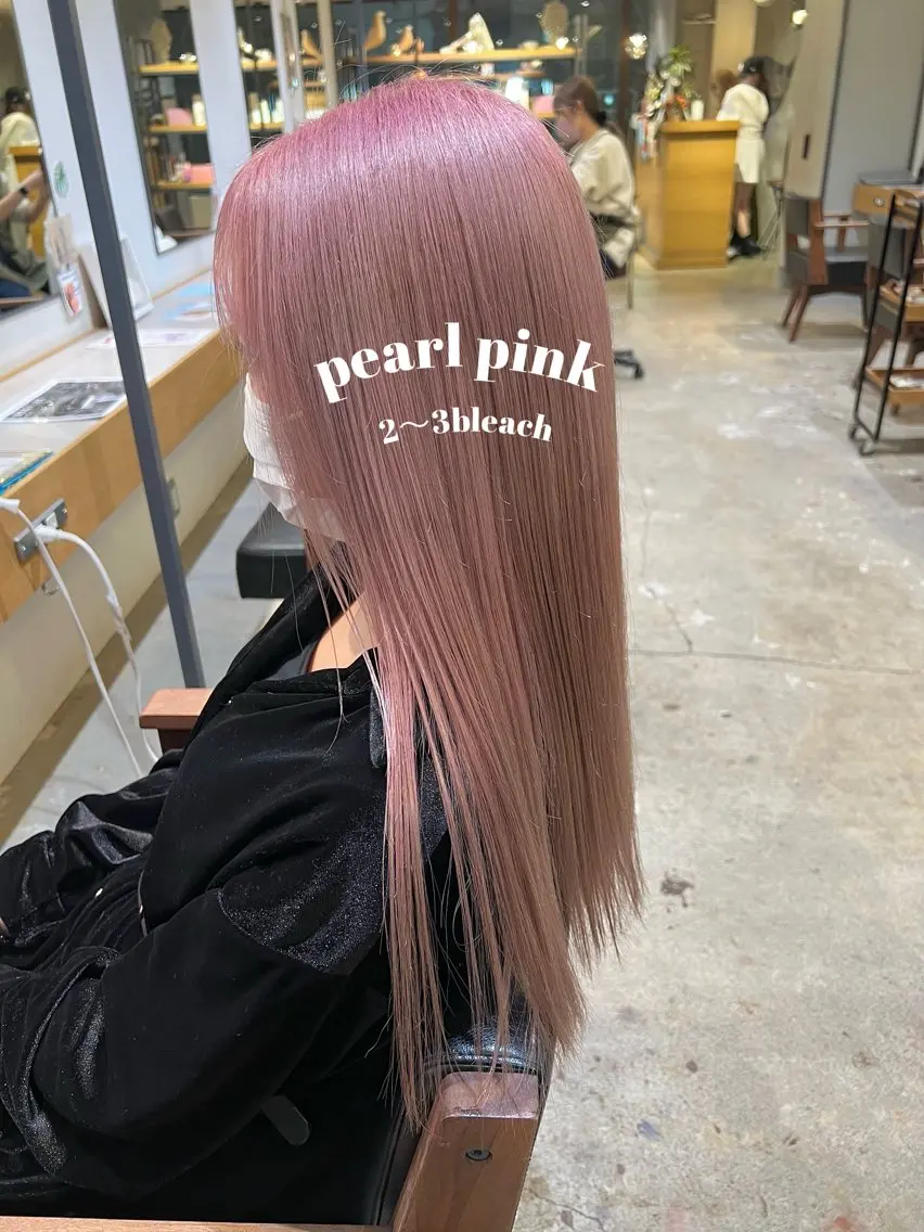セミロング カラー ブリーチ ピンクカラー ヘアカラー Kana 🍋 ハイトーン【高円寺】のヘアスタイル