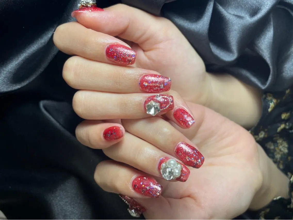 ネイル チークネイル 桜ネイル 長さ出し フットネイル ジェルネイル ハンドネイル XIINH NAIL SALONのネイルデザイン