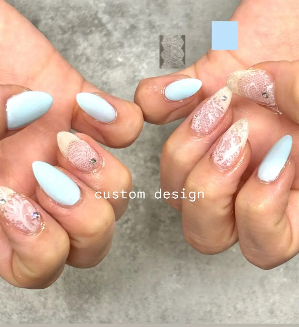 ネイル レース 持ち込み シンプルネイル 夏ネイル Natsumi 【protea】のネイルデザイン