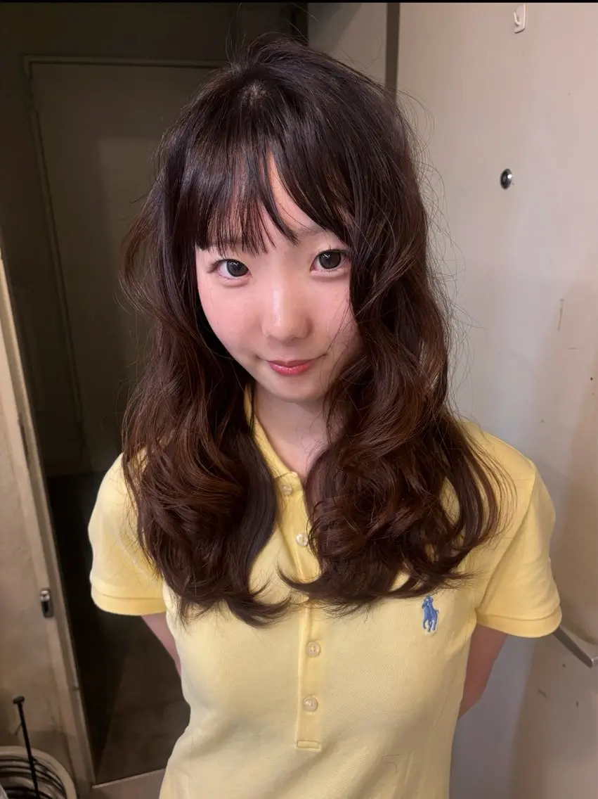 セミロング ヘアカラー momo ⋆𐙚 ̊.のヘアスタイル