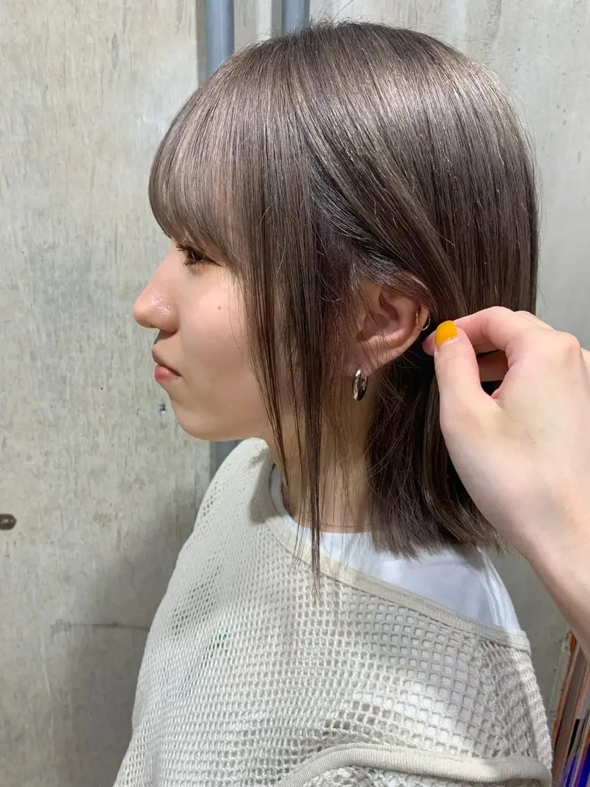 ショート カラー ヘアカラー トリートメント 🪿透明感/艶カラー ﾜﾀﾅﾍﾞｱｵｲのヘアスタイル
