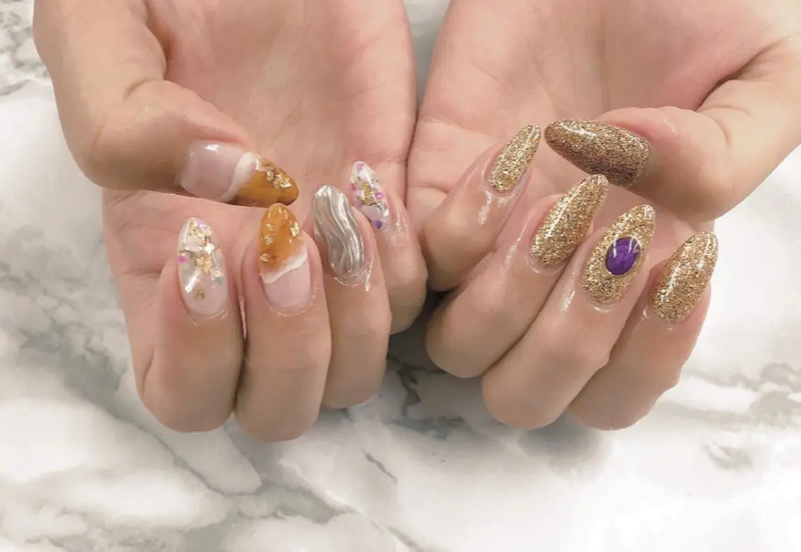 ネイル ハンドネイル パラあり！フィルイン 美フォルムのネイルデザイン