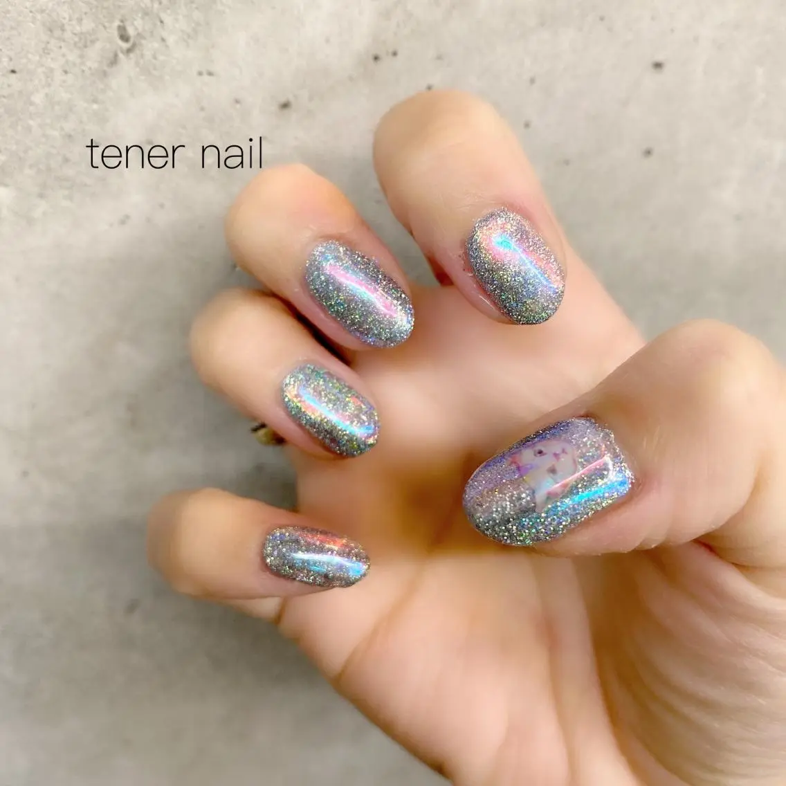 ネイル 氷ネイル・うるうるネイル ラメ(グリッター) テネルネイル tener nailのネイルデザイン