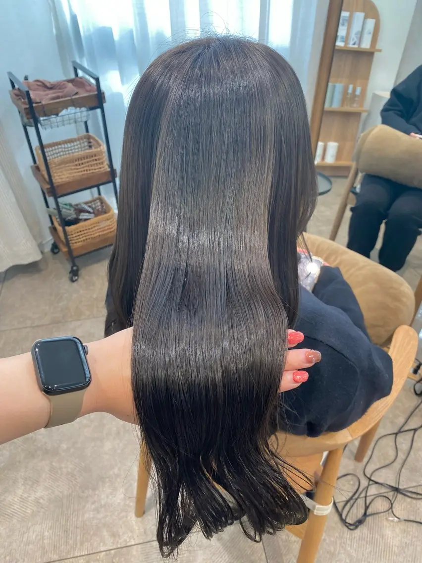 ロング カラー カット ヘアカラー トリートメント 透明感カラー/韓国 ヘア🩶yuri🩵のヘアスタイル