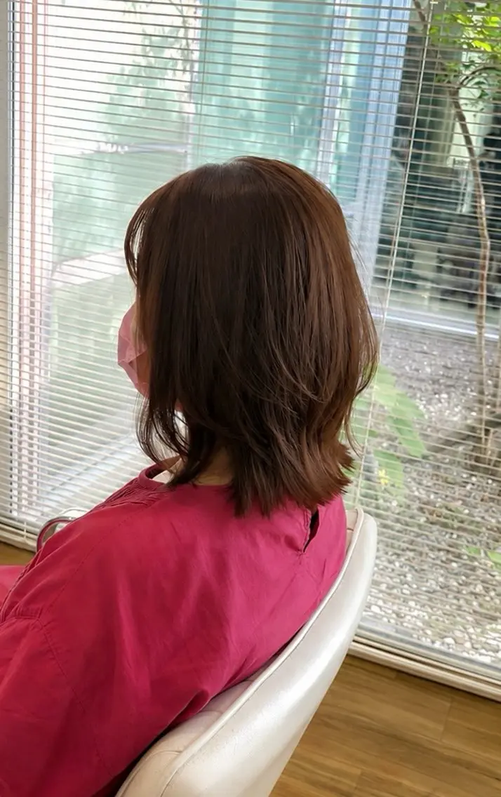 ミディアム ボブレイヤー ボブ くびれヘア レイヤーカット カット 💫透明感カラー💫 芝淵　日留菜のヘアスタイル