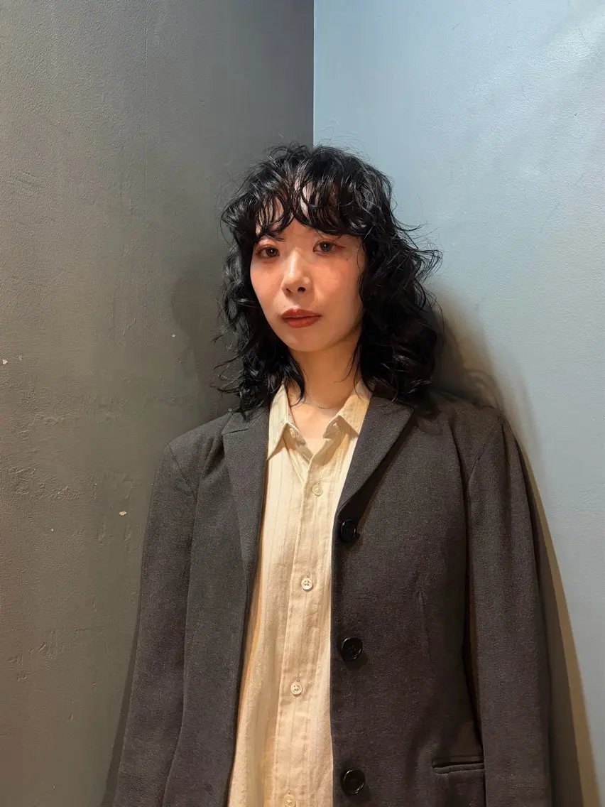 セミロング カラー ヘアアレンジ ヘアカラー 川崎 虎次朗のヘアスタイル
