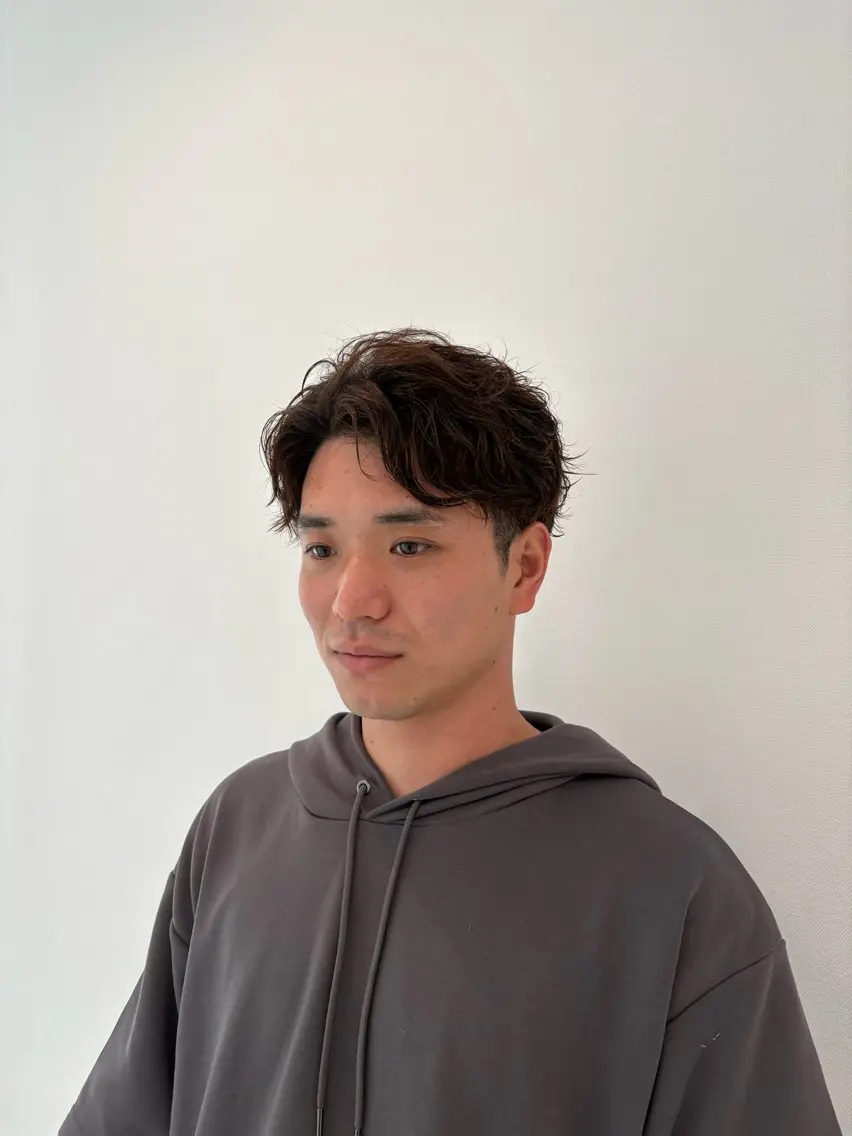 ショート パーマ カット パーマ 阿部 叶夢のヘアスタイル
