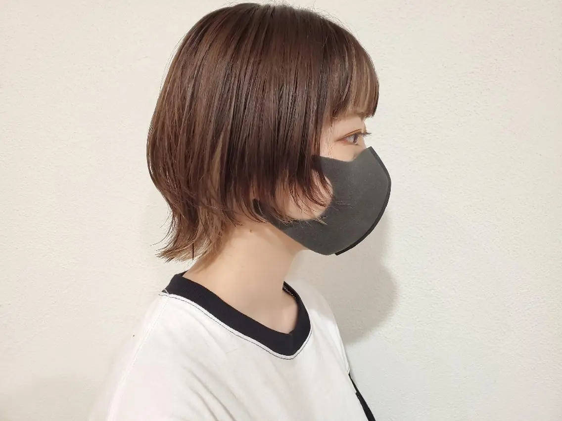 ショート カラー ミストバング フェイスフレーミング インナーカラー ボブ ウルフカット カット パ ルのヘアスタイル