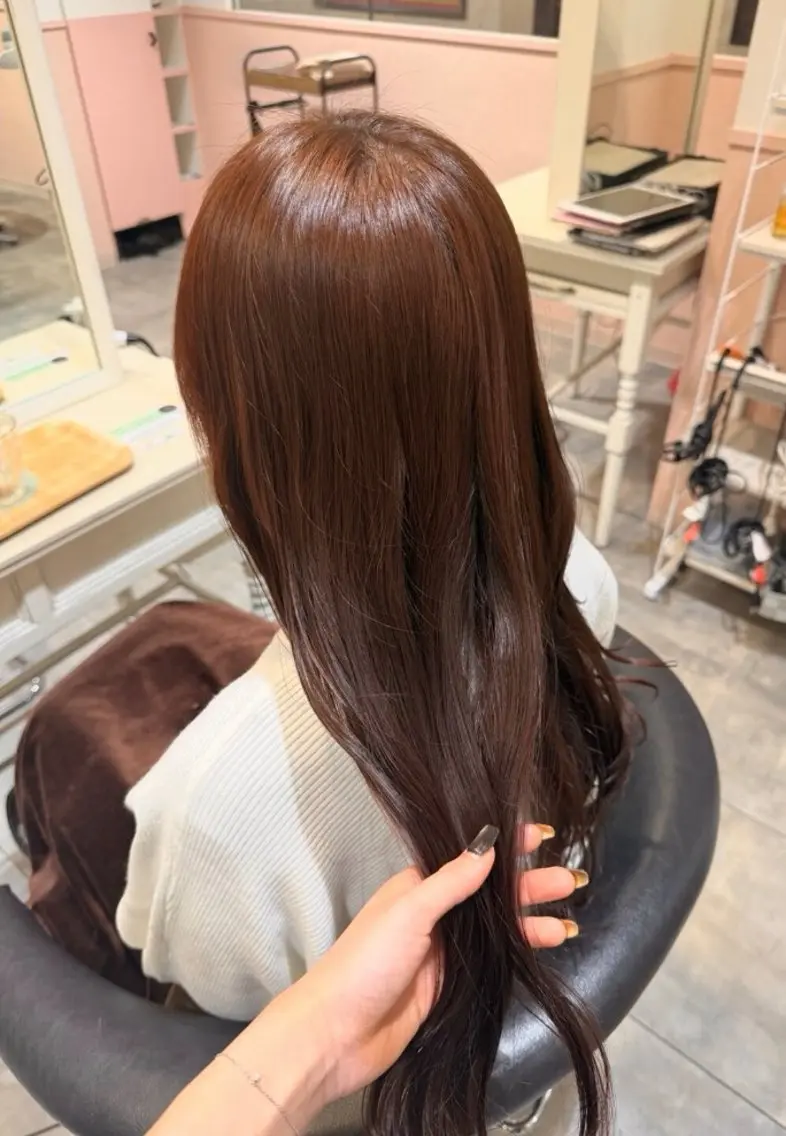 カラー カット ヘアカラー トリートメント レイヤー/艶カラー なんば/Manakaのヘアスタイル